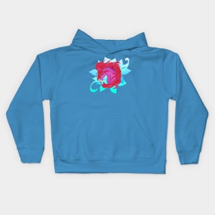 Pink Horse with Floral Design Kids Hoodie